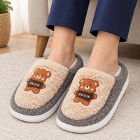 Experience Ultimate Comfort with Our Warm Bears Fur Slippers for Women