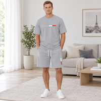 Men's Summer Tracksuit Set - 2-Piece Short Sleeve O-Neck Running Suit Plus Size T-shirt