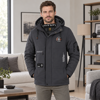Winter heren outdoor winddichte warme reisjas met capuchon, casual modieuze sportwaterdichte klim- en trekjas herenmantel