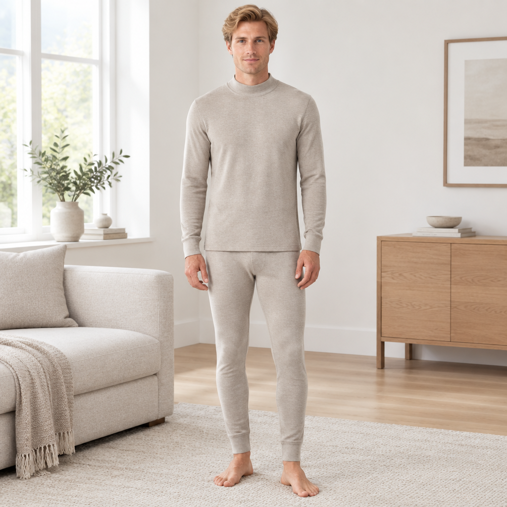 Cozy Cashmere Thermal Couples Set for Autumn & Winter Comfort