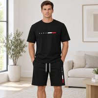 Men's Summer Tracksuit Set - 2-Piece Short Sleeve O-Neck Running Suit Plus Size T-shirt