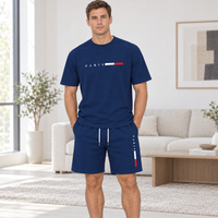 Men's Summer Tracksuit Set - 2-Piece Short Sleeve O-Neck Running Suit Plus Size T-shirt
