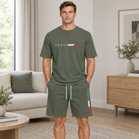 Men's Summer Tracksuit Set - 2-Piece Short Sleeve O-Neck Running Suit Plus Size T-shirt
