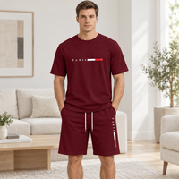 Men's Summer Tracksuit Set - 2-Piece Short Sleeve O-Neck Running Suit Plus Size T-shirt