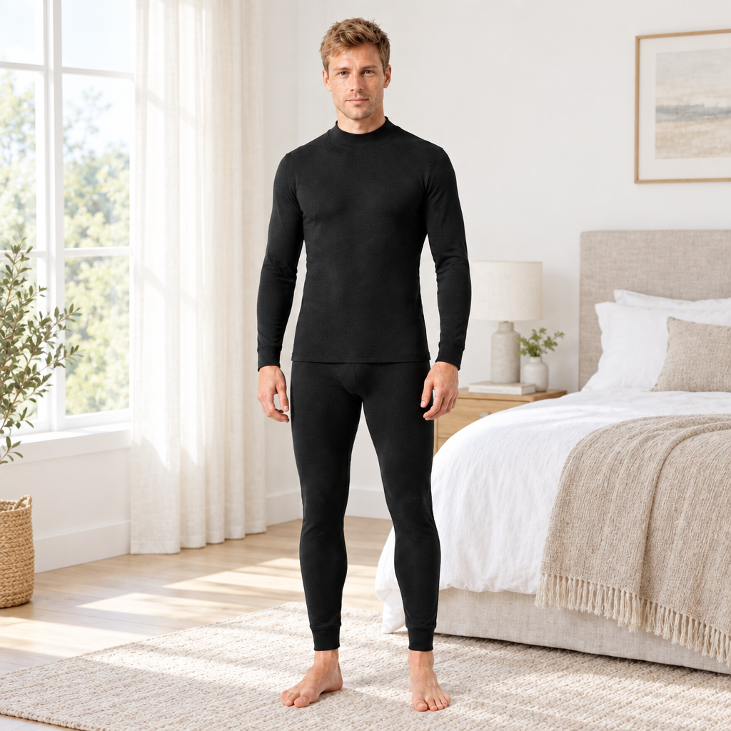 Cozy Cashmere Thermal Couples Set for Autumn & Winter Comfort