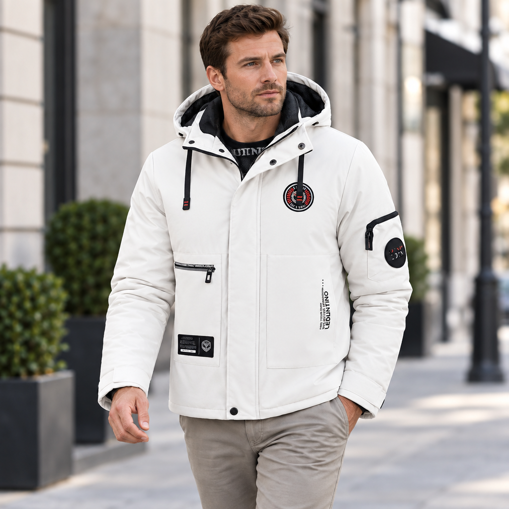 Winter heren outdoor winddichte warme reisjas met capuchon, casual modieuze sportwaterdichte klim- en trekjas herenmantel