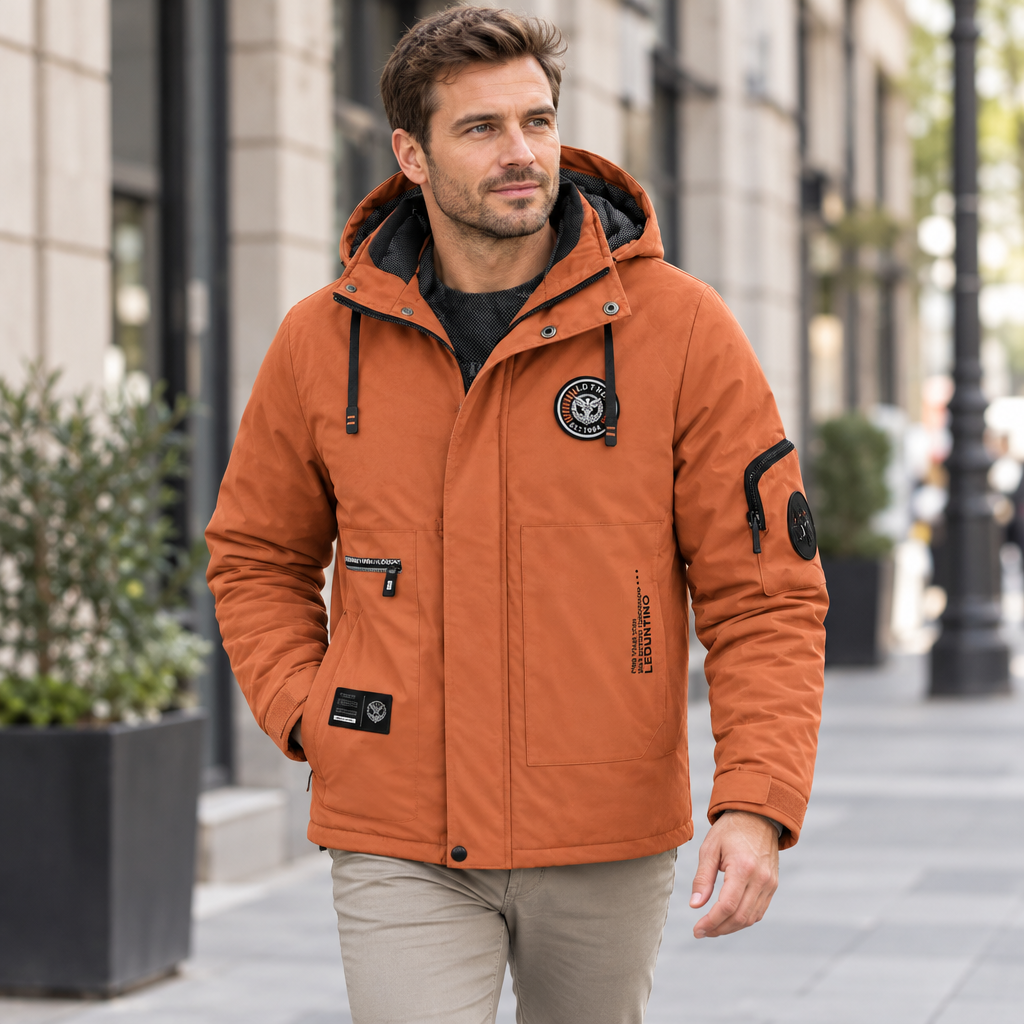 Winter heren outdoor winddichte warme reisjas met capuchon, casual modieuze sportwaterdichte klim- en trekjas herenmantel