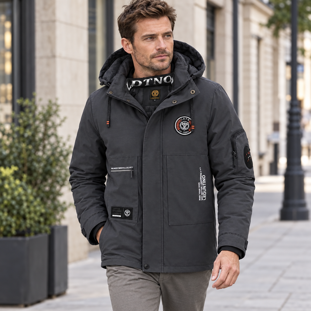 Winter heren outdoor winddichte warme reisjas met capuchon, casual modieuze sportwaterdichte klim- en trekjas herenmantel