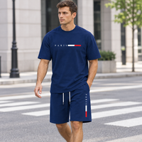 Men's Summer Tracksuit Set - 2-Piece Short Sleeve O-Neck Running Suit Plus Size T-shirt