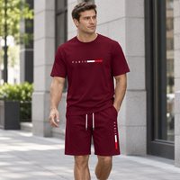 Men's Summer Tracksuit Set - 2-Piece Short Sleeve O-Neck Running Suit Plus Size T-shirt