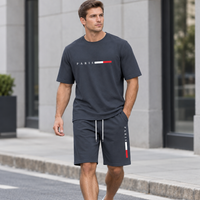 Men's Summer Tracksuit Set - 2-Piece Short Sleeve O-Neck Running Suit Plus Size T-shirt