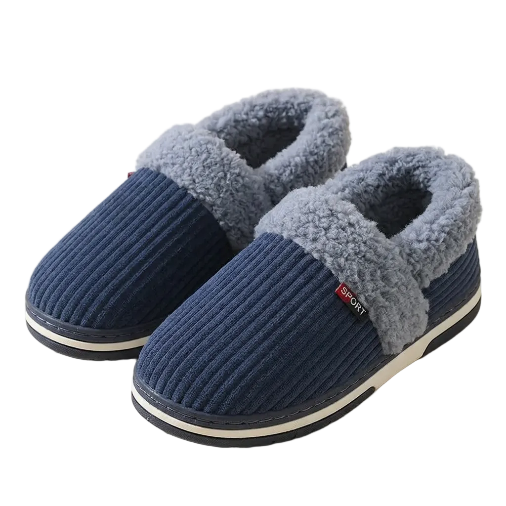 Men’s Plush Winter Slippers – Soft, Warm Indoor Shoes with Non-Slip Rubber Soles