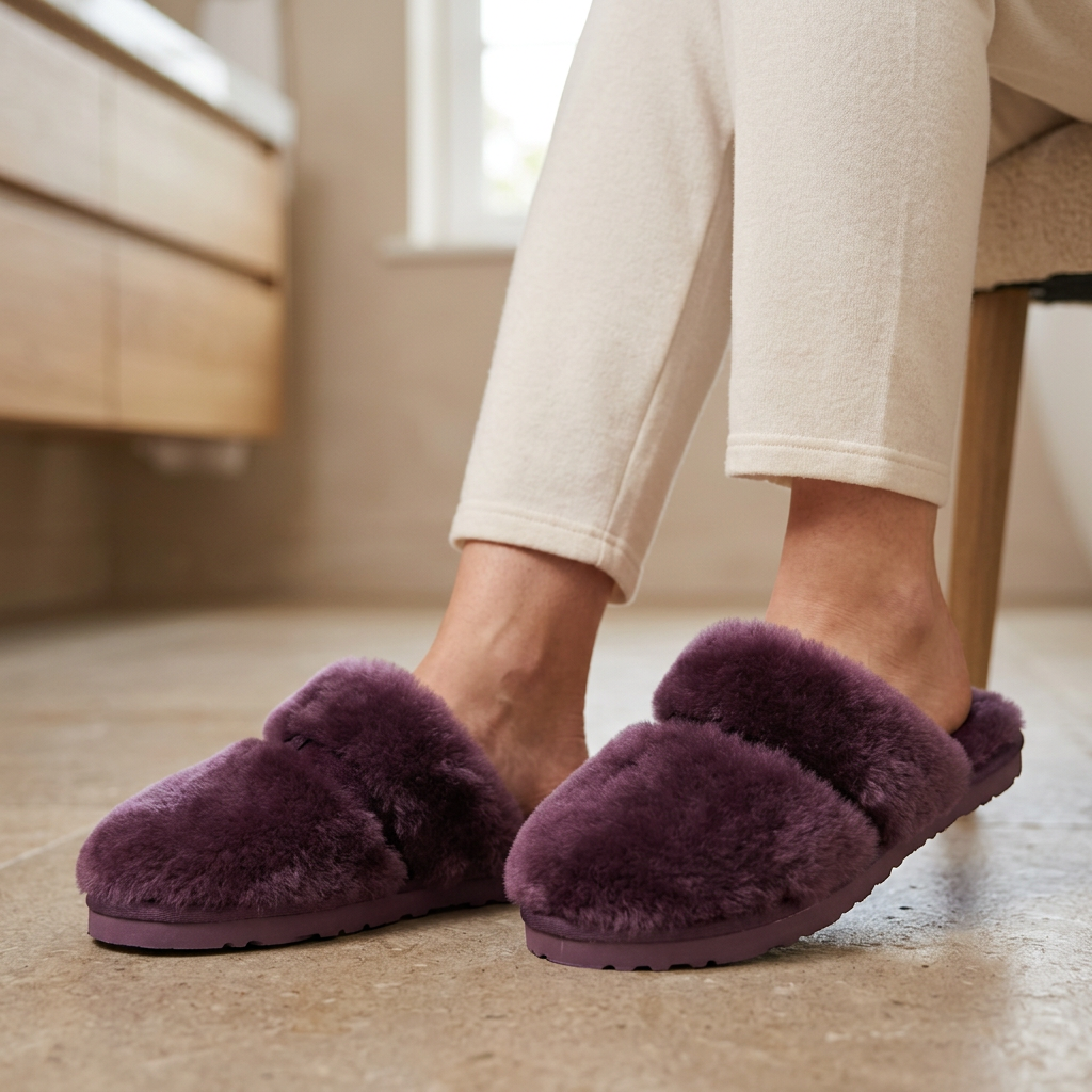 Cozy Sheepskin Winter Slippers for Women - Warm Indoor Fur Wool Slip-Ons