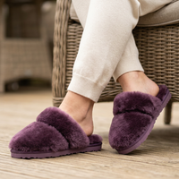 Cozy Sheepskin Winter Slippers for Women - Warm Indoor Fur Wool Slip-Ons