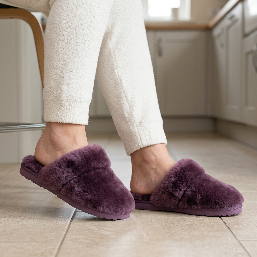 Cozy Sheepskin Winter Slippers for Women - Warm Indoor Fur Wool Slip-Ons