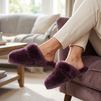 Cozy Sheepskin Winter Slippers for Women - Warm Indoor Fur Wool Slip-Ons