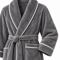 Men's Cozy Flannel Robe - Plush Coral Fleece for Ultimate Home Comfort
