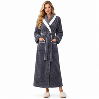 Men's Oversized Fleece Bathrobe - Coral Flannel Kimono Robe for Couples