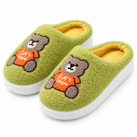 Step into Comfort with Cartoon Bear Woolen Slippers for Women