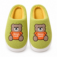 Step into Comfort with Cartoon Bear Woolen Slippers for Women