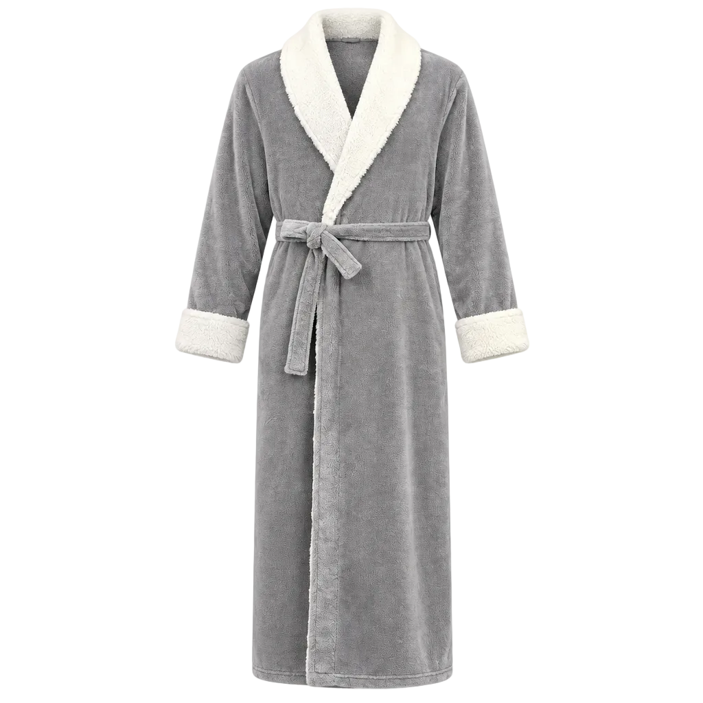 Men's Plus Size Winter Bathrobe - Ultra-Soft Coral Fleece Luxury for Cozy Comfort