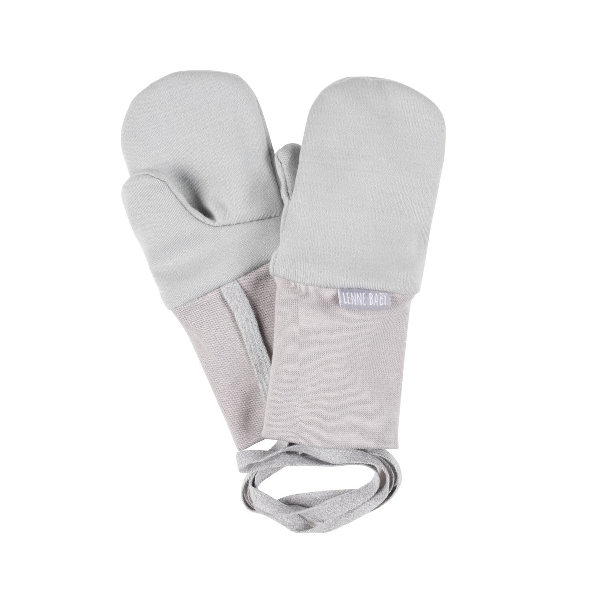 Grey Merino Wool Baby Mittens with Thumb