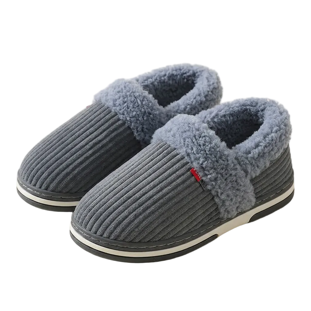 Men’s Plush Winter Slippers – Soft, Warm Indoor Shoes with Non-Slip Rubber Soles