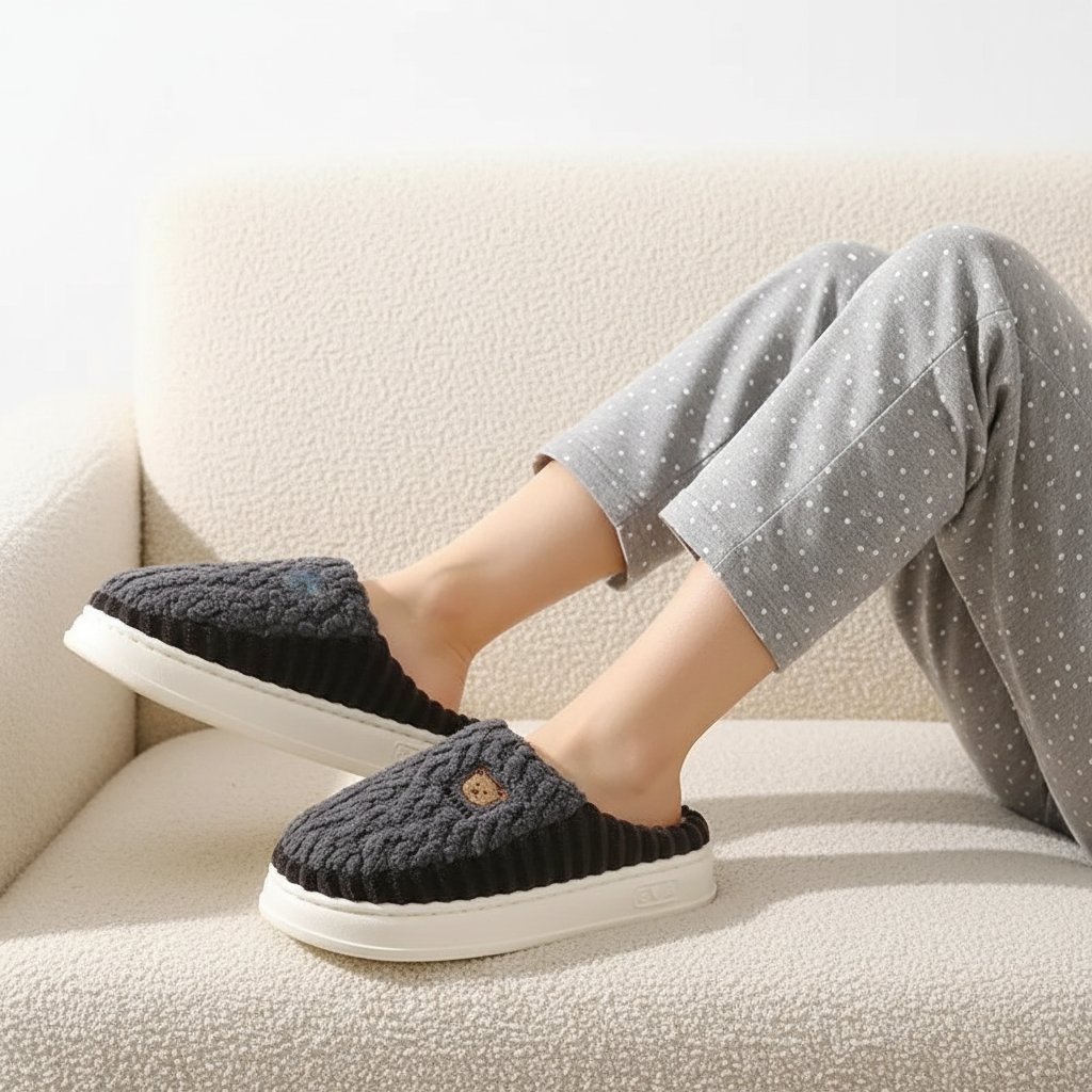 Cozy Winter Furry Slippers for Couples – Stay Warm and Comfortable Indoors