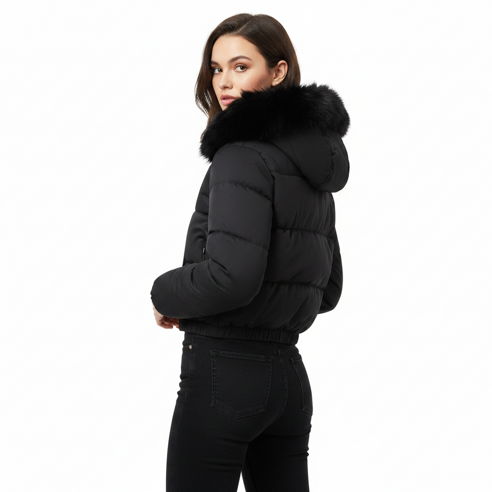Elevate Your Style with Our Women's Cropped Padded Coat