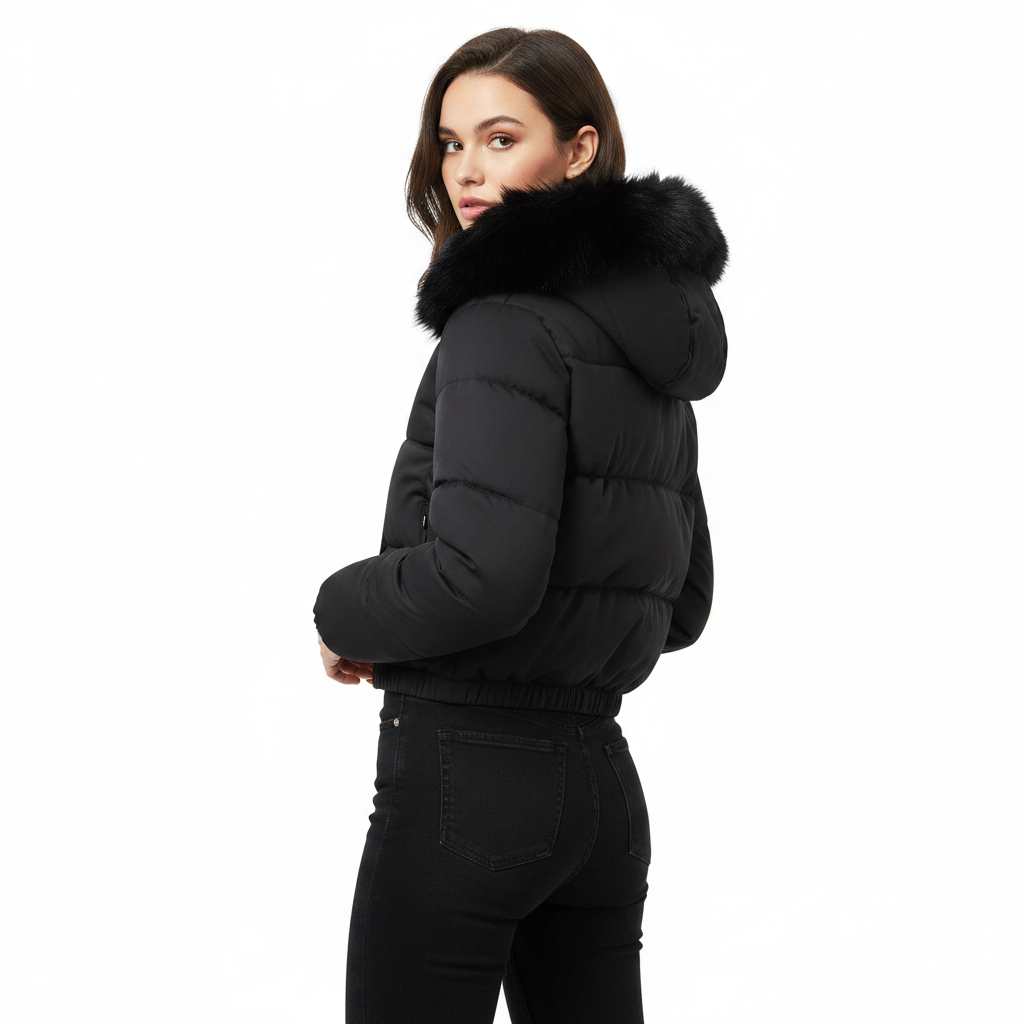 Elevate Your Style with Our Women's Cropped Padded Coat