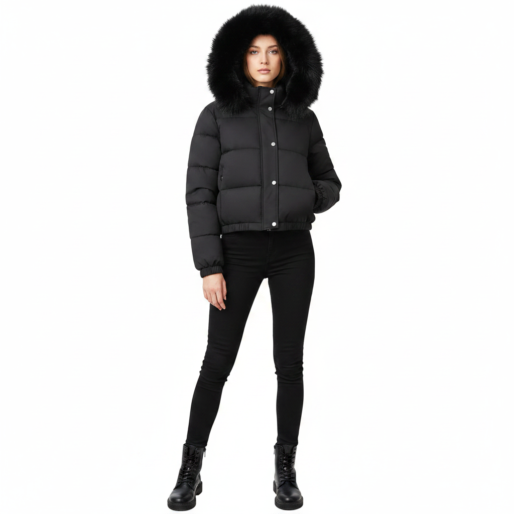 Elevate Your Style with Our Women's Cropped Padded Coat