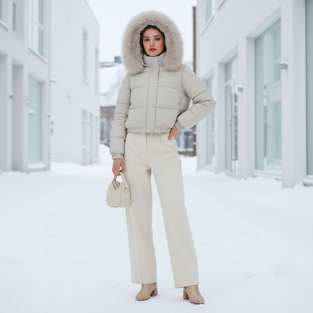 Elevate Your Style with Our Women's Cropped Padded Coat