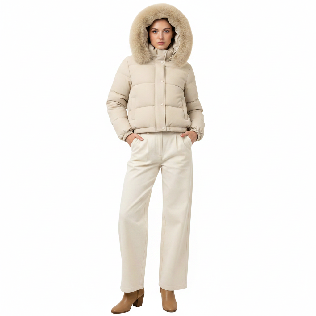 Elevate Your Style with Our Women's Cropped Padded Coat