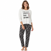 Women’s City Break Pyjama Set with Printed Trousers