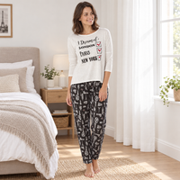 Women’s City Break Pyjama Set with Printed Trousers