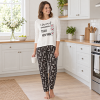 Women’s City Break Pyjama Set with Printed Trousers