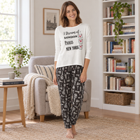 Women’s City Break Pyjama Set with Printed Trousers