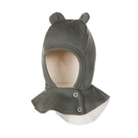Khaki and Green Merino Wool Baby Balaclava