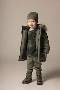 Khaki Green Double-Layer Merino Wool Hat