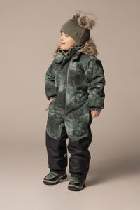 Khaki Green Merino Wool Double Pom-Pom Balaclava