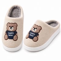 Step into Comfort with Cartoon Bear Woolen Slippers for Women