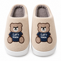Step into Comfort with Cartoon Bear Woolen Slippers for Women