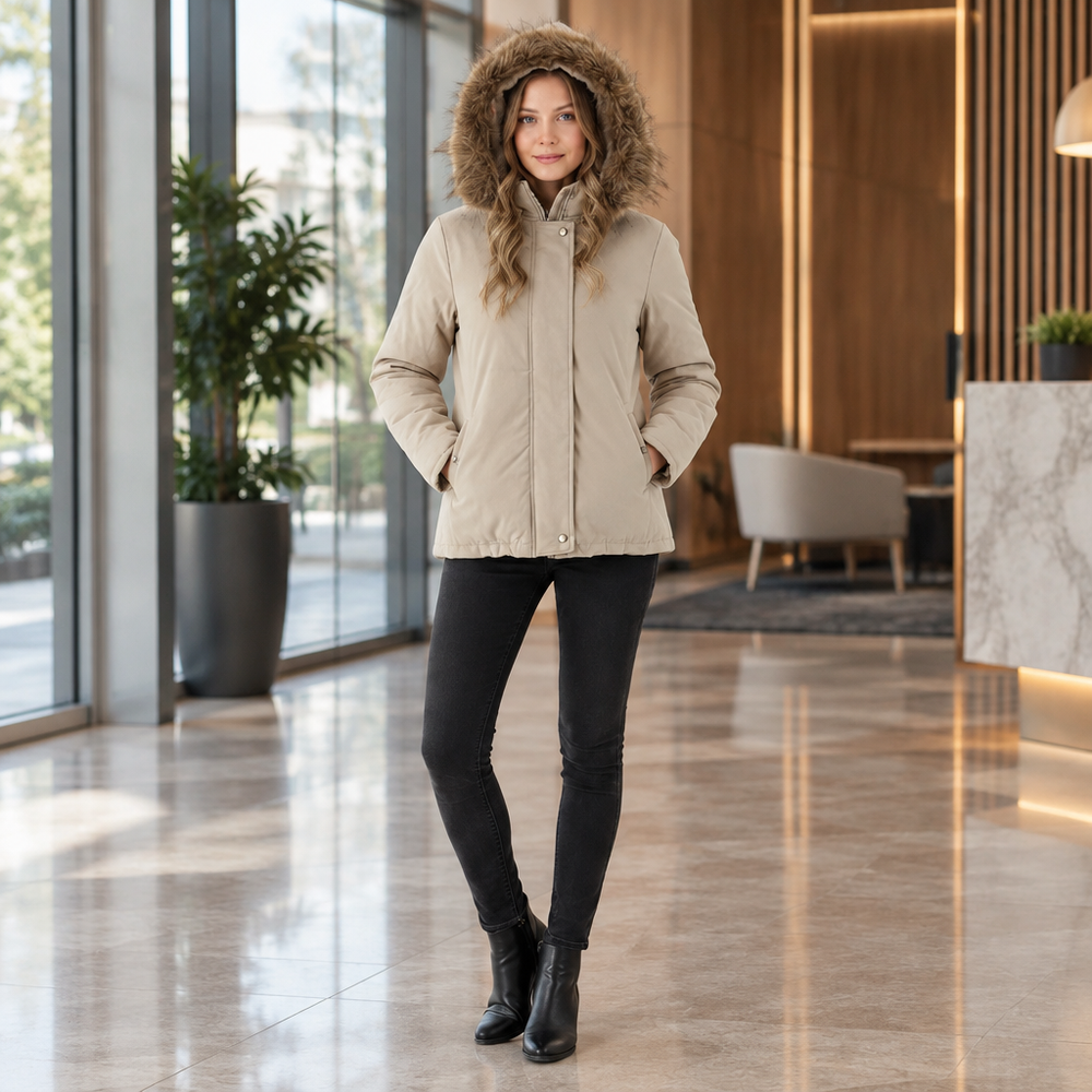 Stay Cozy and Chic with Our Thickened Fur Collar Jacket