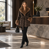Elevate Your Style with Our Luxe Faux Fur Leopard-Print Coat