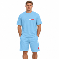Men's Summer Tracksuit Set - 2-Piece Short Sleeve O-Neck Running Suit Plus Size T-shirt