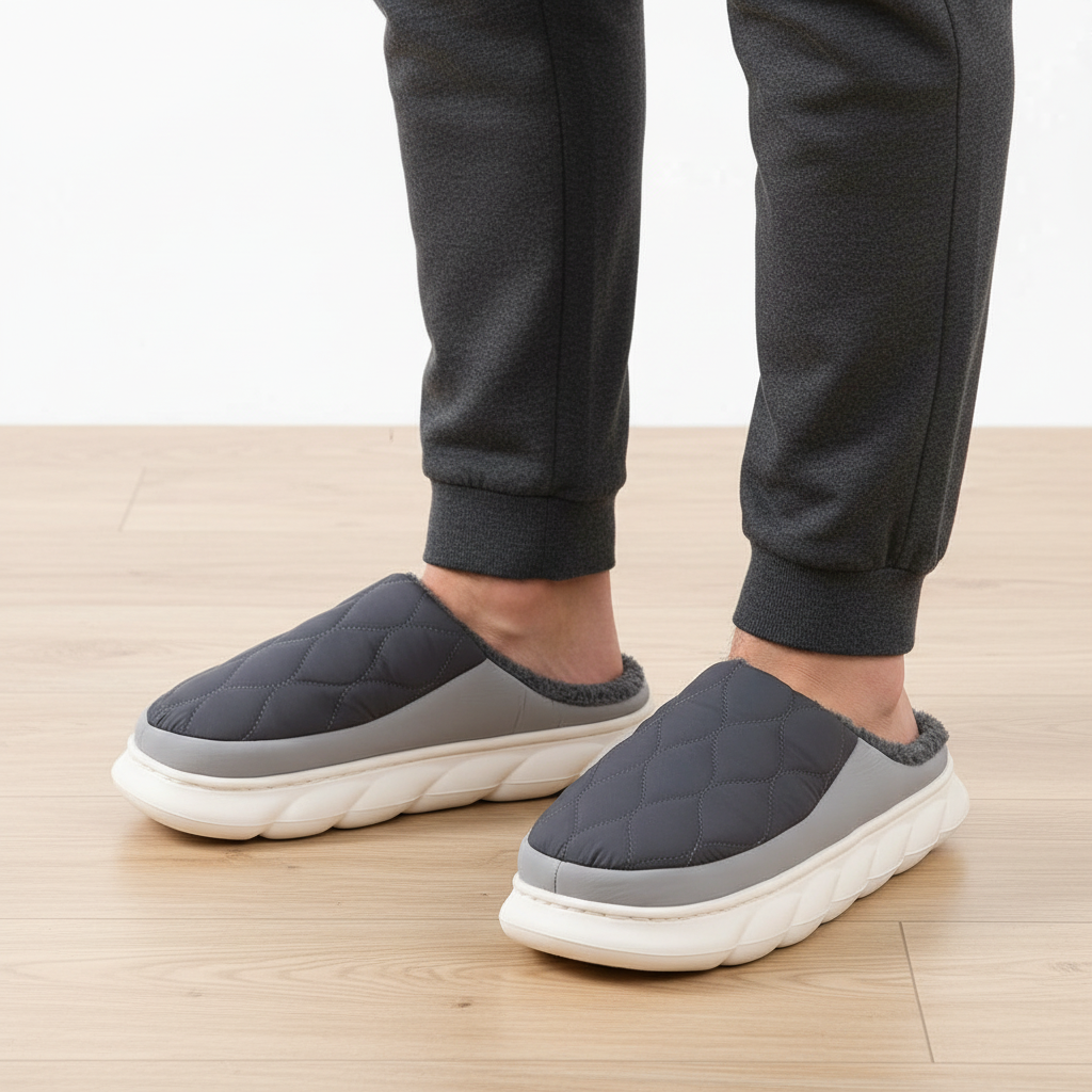 Bebealy Winter Men Slippers - Cozy and Stylish Indoor-Outdoor House Shoes
