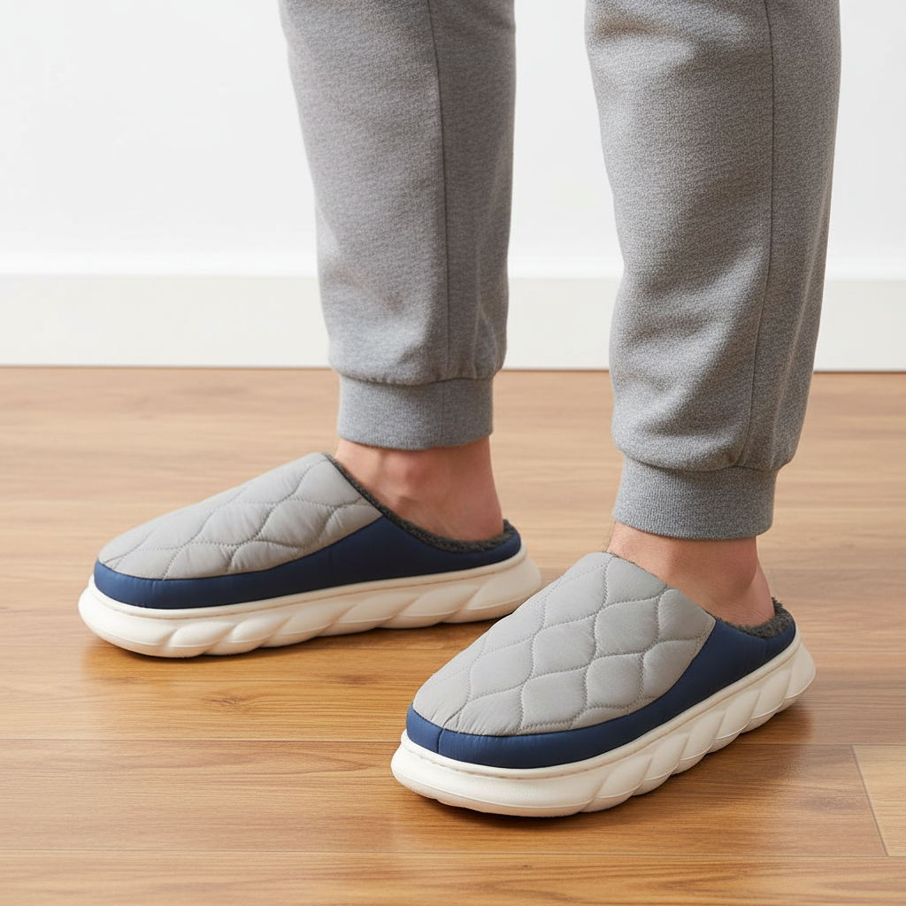 Bebealy Winter Men Slippers - Cozy and Stylish Indoor-Outdoor House Shoes