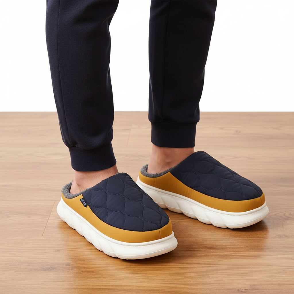 Bebealy Winter Men Slippers - Cozy and Stylish Indoor-Outdoor House Shoes