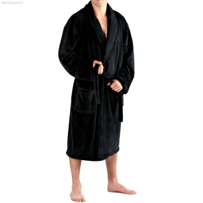 Men's Lightweight Super Soft Warm Fleece Dressing Gown Roab - SaneShoppe