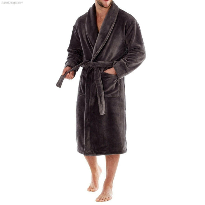 Men's Lightweight Super Soft Warm Fleece Dressing Gown Roab - SaneShoppe